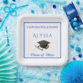 Gefeliciteerd Afgestudeerd met Mutse en Diploma Papieren Bordje (Feest)