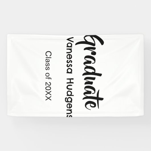 Gefeliciteerd afgestudeerd naam datum jaar klas un spandoek (Horizontaal)