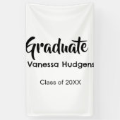 Gefeliciteerd afgestudeerd naam datum jaar klas un spandoek (Verticaal)