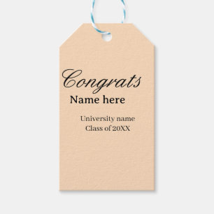 Gefeliciteerd afgestudeerd universiteitsnaam klas cadeaulabel