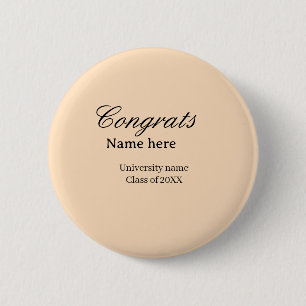 Gefeliciteerd afgestudeerd universiteitsnaam klas  ronde button 5,7 cm