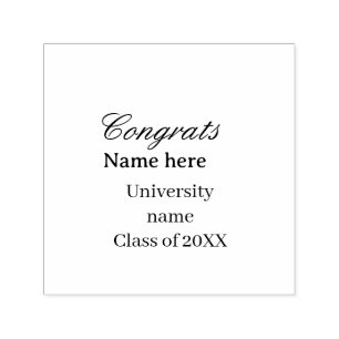 Gefeliciteerd afgestudeerd universiteitsnaam klas zelfinktende stempel