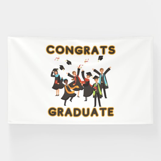 Gefeliciteerd Afgestudeerde 6x10 Vinyl Banner (Horizontaal)