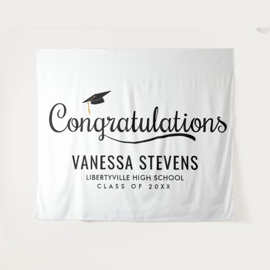 Gefeliciteerd Afgestudeerde Afstuderen Wandkleed (Voorkant (horizontaal))