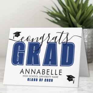 Gefeliciteerd Afgestudeerde Blauwe Afstudeerplecht Kaart