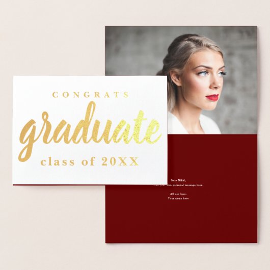 Gefeliciteerd afgestudeerde folie kaart (Display)