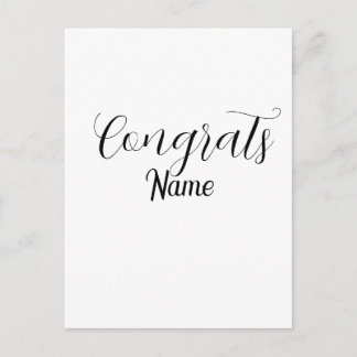 Gefeliciteerd afgestudeerde naam eenvoudig minimaa briefkaart