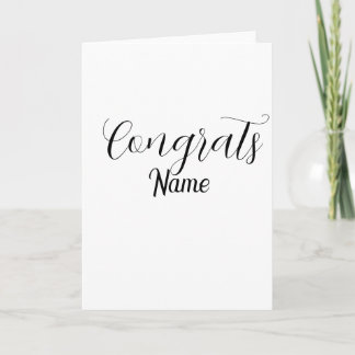Gefeliciteerd afgestudeerde naam eenvoudig minimaa kaart