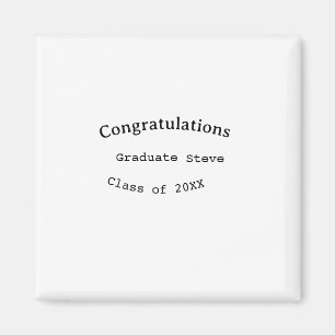 Gefeliciteerd afgestudeerde naam klas van 20XX typ Magneet