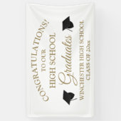 Gefeliciteerd afgestudeerden gouden aangepaste afs spandoek (Verticaal)