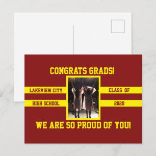 Gefeliciteerd afgestudeerden Kies je schoolkleuren Briefkaart