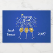 Gefeliciteerd afgestudeerden Mousserende wijnglaze Sparkling Wijnetiket (Enkel label)
