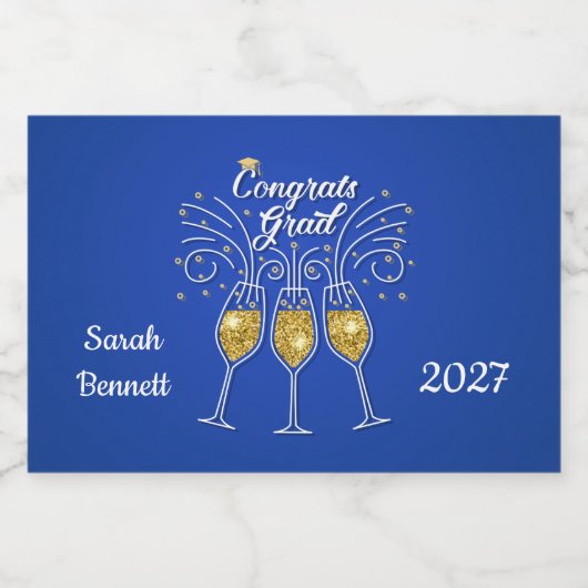 Gefeliciteerd afgestudeerden Mousserende wijnglaze Sparkling Wijnetiket (Enkel label)