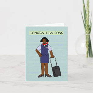 Gefeliciteerd Afro-Amerikaanse stewardess Kaart