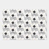 Gefeliciteerd Afstudeerder 2024 Zwart en Gouden Ve Inpakpapier Vel (Voorkant)