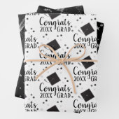 Gefeliciteerd Afstudeerder 2024 Zwart en Zilver Wr Inpakpapier Vel (In situ)