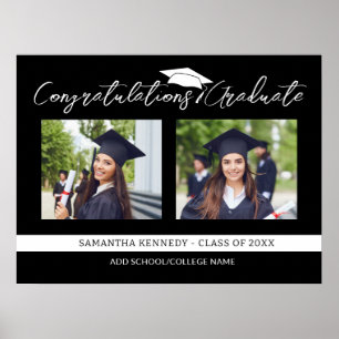 Gefeliciteerd Afstudeerder 2025 zwart-wit foto Poster