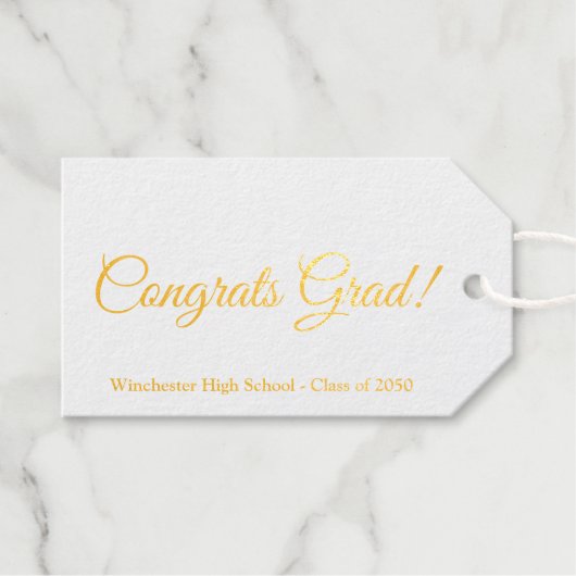 Gefeliciteerd afstudeerder aangepaste script schoo cadeaulabels (Voorkant (horizontaal))