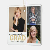 Gefeliciteerd Afstudeerder Afstuderen Foto Keepsak Keramisch Ornament (Links)