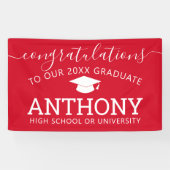 Gefeliciteerd Afstudeerder Afstuderen wit virtueel Spandoek (Horizontaal)