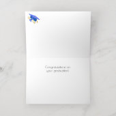 Gefeliciteerd Afstudeerder Blue Banner Folie Kaart (Binnenlaag)