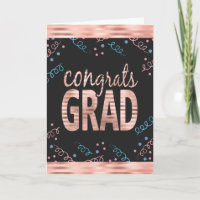 Gefeliciteerd Afstudeerder Blush Roos Faux Folie e