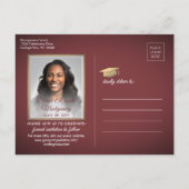 Gefeliciteerd Afstudeerder Bourgogne & Gold Save t Aankondigingskaart (Achterkant)