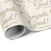 Gefeliciteerd afstudeerder creme goud aangepaste s cadeaupapier (Rol Hoek)