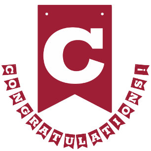 Gefeliciteerd Afstudeerder Crimson en White Vlaggetjes