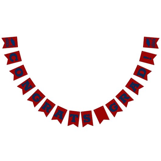 Gefeliciteerd Afstudeerder Dark Red en Blue Vlaggetjes (Alle)