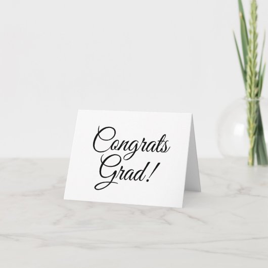 Gefeliciteerd afstudeerder elegant script eenvoudi kaart (Voorkant)