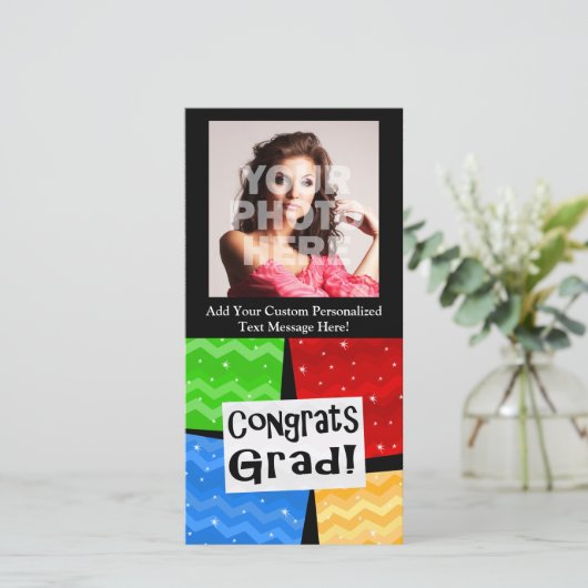 Gefeliciteerd Afstudeerder Festive Multicolor Grad (Staand voorkant)