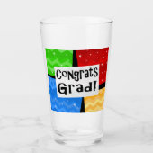 Gefeliciteerd Afstudeerder Festive Multicolor Grad Glas (Voorkant)