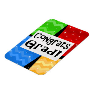 Gefeliciteerd Afstudeerder Festive Multicolor Grad Magneet