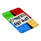 Gefeliciteerd Afstudeerder Festive Multicolor Grad Magneet (Rechterzijde)