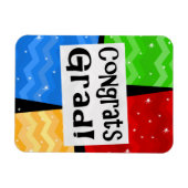 Gefeliciteerd Afstudeerder Festive Multicolor Grad Magneet (Horizontaal)