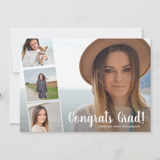 Gefeliciteerd Afstudeerder, fotocollage, Fun Gradu Aankondiging (Voorkant)