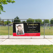 Gefeliciteerd Afstudeerder Fotonaam Gold White Bla Spandoek (Insitu)