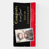 Gefeliciteerd Afstudeerder Fotonaam Gold White Bla Spandoek (Verticaal)