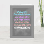 Gefeliciteerd Afstudeerder gaan in Junior High Bedankkaart (Voorkant)