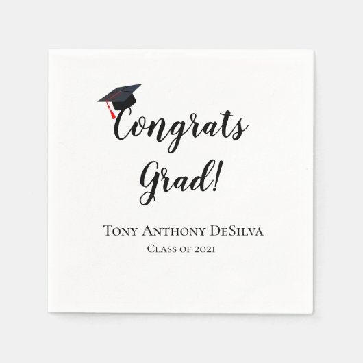 Gefeliciteerd Afstudeerder Gepersonaliseerd Afstud Servet (Voorkant)