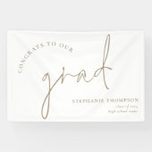 Gefeliciteerd Afstudeerder Gold Script Afstuderen  Spandoek (Horizontaal)