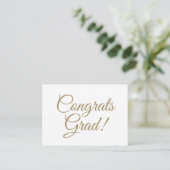 Gefeliciteerd afstudeerder gouden aangepaste scrip informatiekaartje (Staand voorkant)