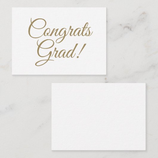 Gefeliciteerd afstudeerder gouden aangepaste scrip informatiekaartje (Voorkant / Achterkant)