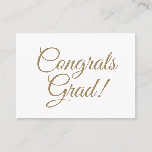 Gefeliciteerd afstudeerder gouden aangepaste scrip informatiekaartje (Voorkant)