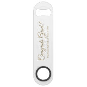 Gefeliciteerd afstudeerder gouden aangepaste scrip speed flessenopener (Voorkant)
