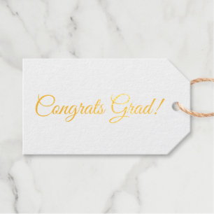 Gefeliciteerd afstudeerder gouden script elegant e cadeaulabels