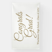 Gefeliciteerd afstudeerder gouden script klasse ja spandoek (Verticaal)