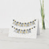 Gefeliciteerd Afstudeerder Grijze Banner Folie Kaa Folie Wenskaart (Voorkant)