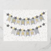 Gefeliciteerd Afstudeerder Grijze Gouden Folie Kaa Folie Feestdagenkaart (Voorkant)